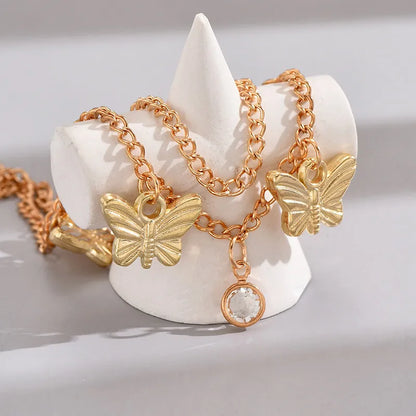 Simple Style Butterfly Zinc Alloy Women'S Anklet