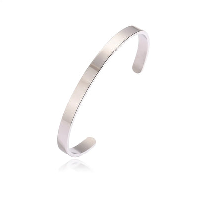 Simple Style C Shape Bamboo Joint Solid Color Titanium Steel Cuff Bracelets Bangle In Bulk