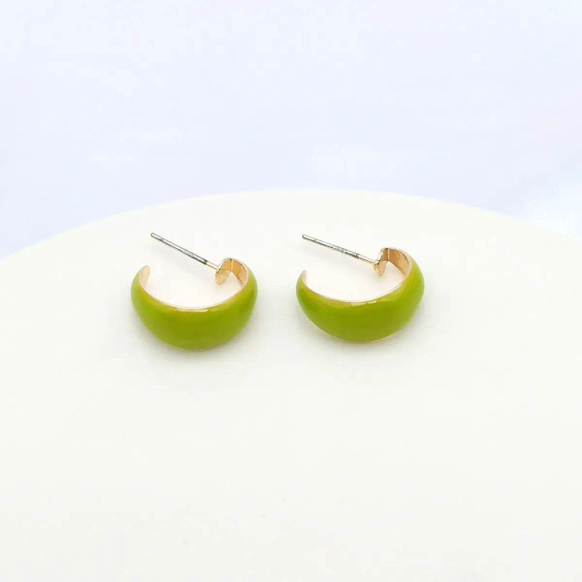 Simple Style C Shape Enamel Iron Earrings