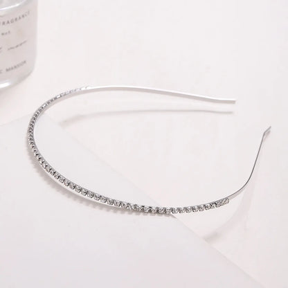 Women'S Simple Style C Shape Rhinestone Plating Hair Band