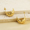 1 Pair Simple Style C Shape Plating 304 Stainless Steel 18K Gold Plated Ear Studs