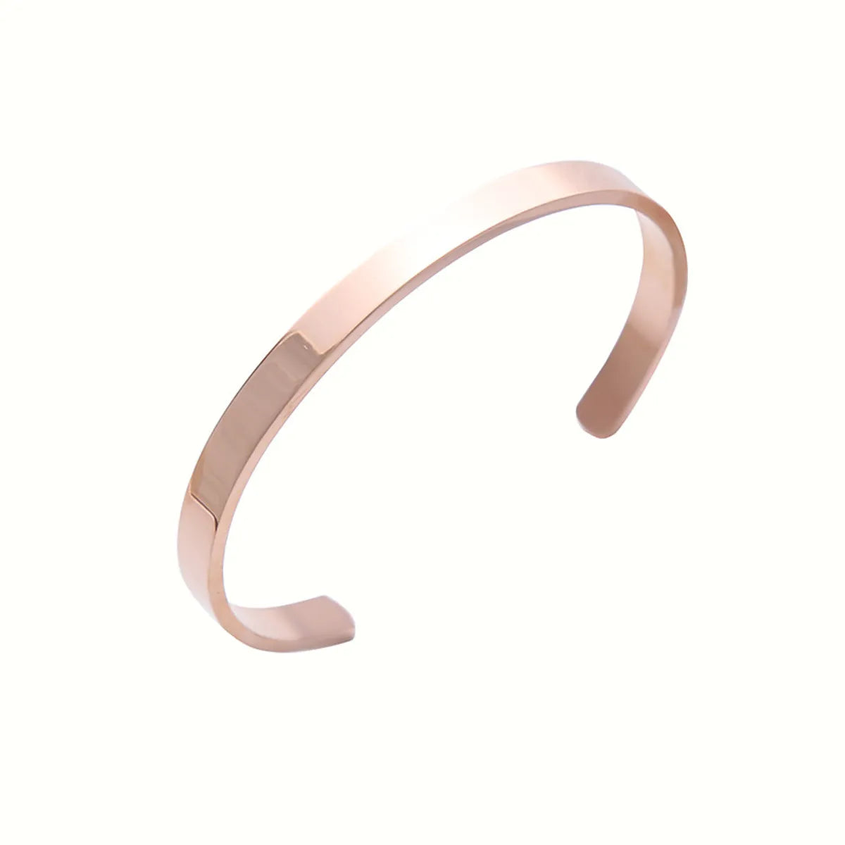 Simple Style C Shape Stainless Steel Polishing Cuff Bracelets