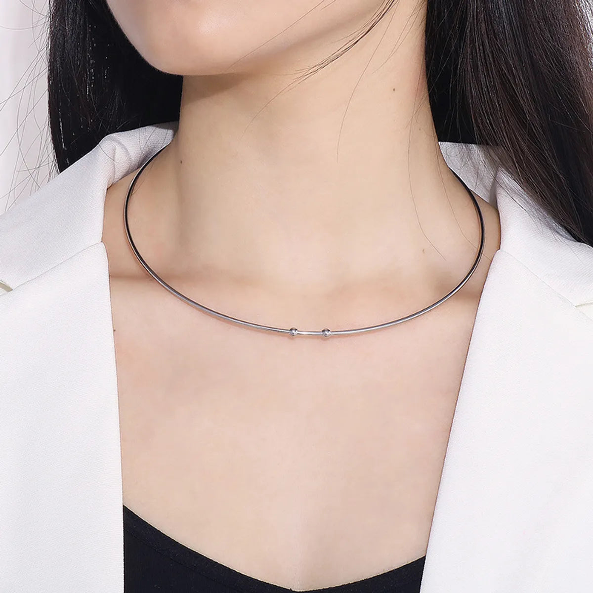 Simple Style C Shape Titanium Steel Plating Choker