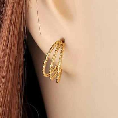 1 Pair Simple Style C Shape Plating 201 Stainless Steel 18K Gold Plated Ear Studs