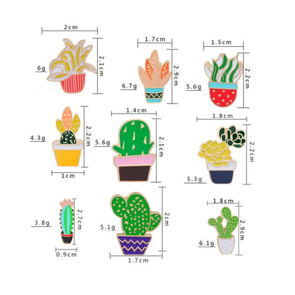 Simple Style Cactus Alloy Enamel Metal Unisex Brooches