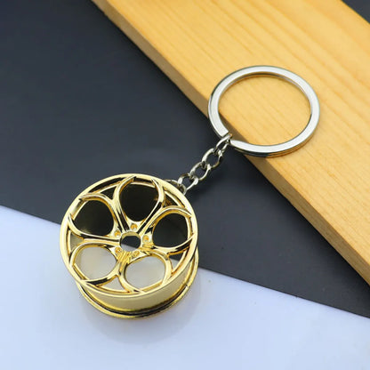 Simple Style Car Wheel Metal Unisex Bag Pendant Keychain