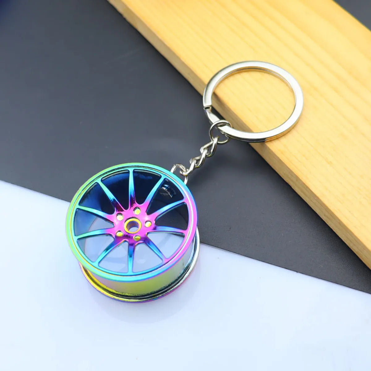 Simple Style Car Wheel Metal Unisex Bag Pendant Keychain