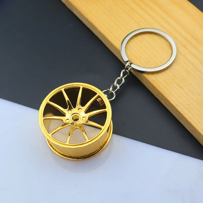 Simple Style Car Wheel Metal Unisex Bag Pendant Keychain