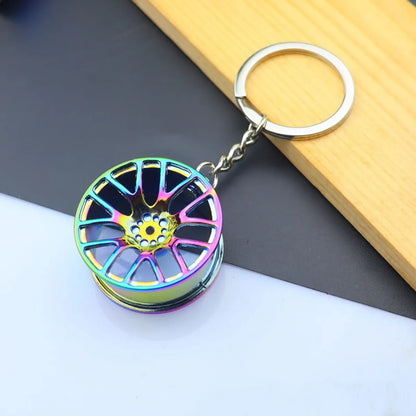 Simple Style Car Wheel Metal Unisex Bag Pendant Keychain