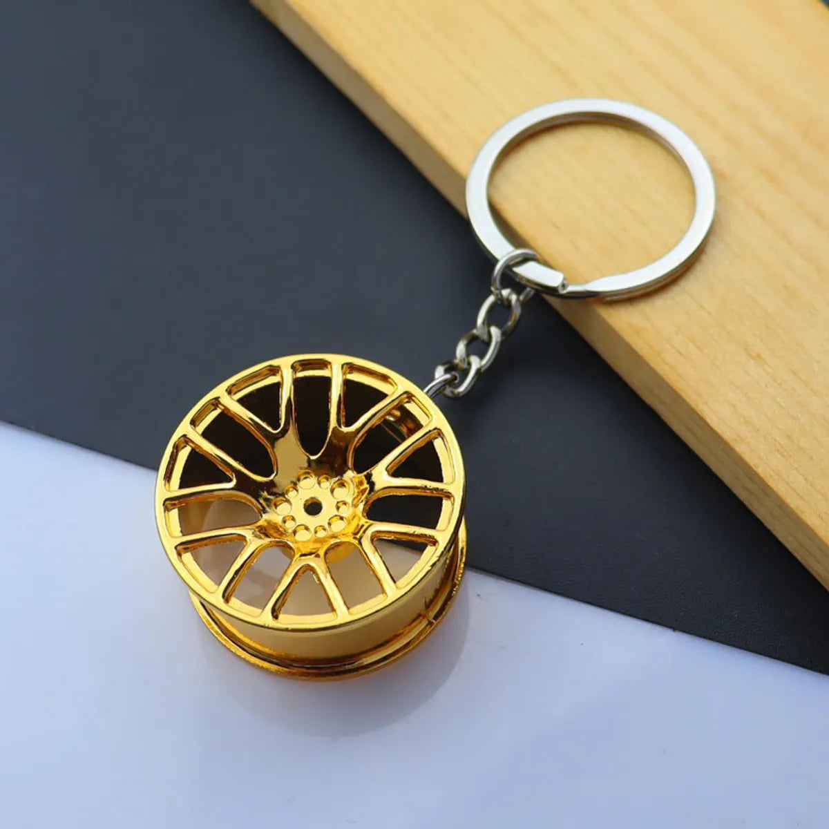 Simple Style Car Wheel Metal Unisex Bag Pendant Keychain