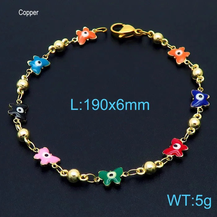 Copper 18K Gold Plated Simple Style Chain Cartoon Character Bracelets