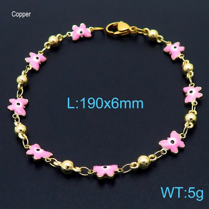 Copper 18K Gold Plated Simple Style Chain Cartoon Character Bracelets