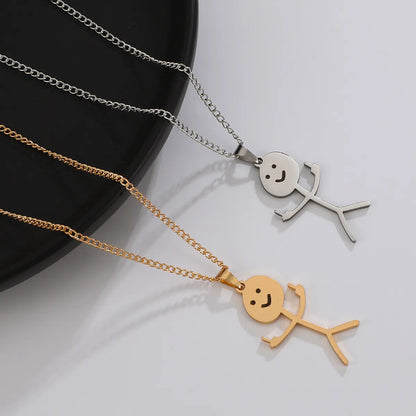 Simple Style Cartoon Character Stainless Steel Pendant Necklace Plating Stainless Steel Necklaces 1 Piece