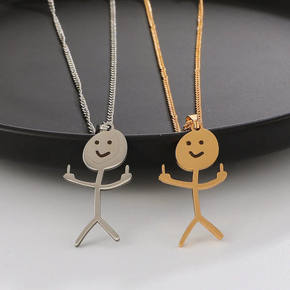 Simple Style Cartoon Character Stainless Steel Pendant Necklace Plating Stainless Steel Necklaces 1 Piece