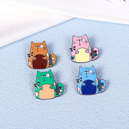 Simple Style Cat Alloy Enamel Unisex Brooches