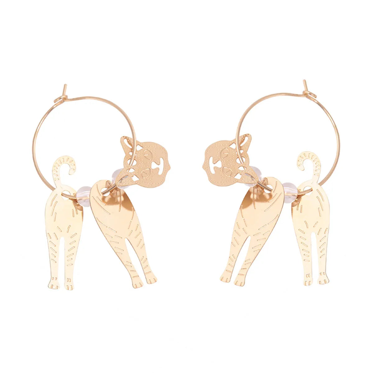 1 Pair Simple Style Cat Plating Alloy Dangling Earrings