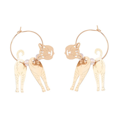 1 Pair Simple Style Cat Plating Alloy Dangling Earrings