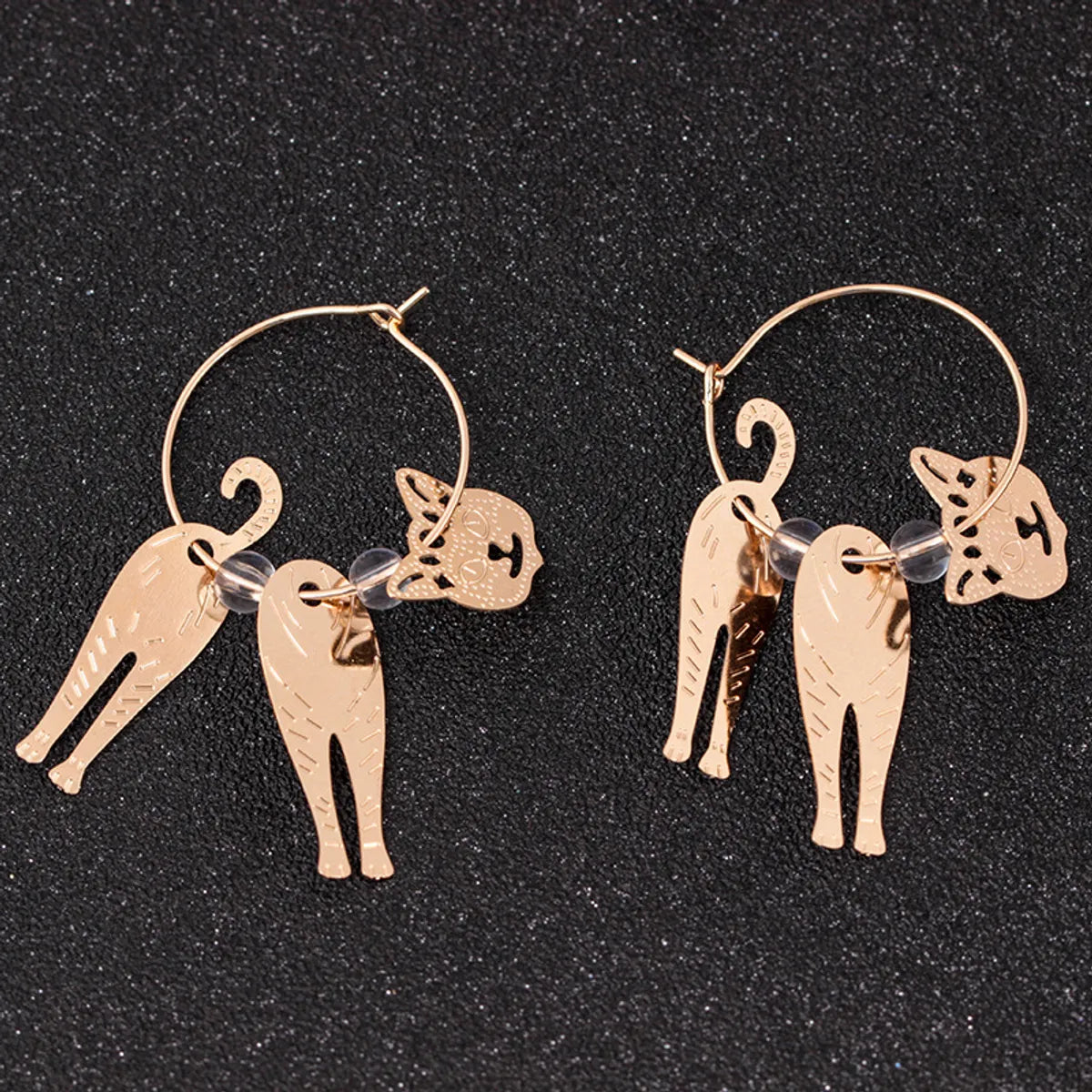 1 Pair Simple Style Cat Plating Alloy Dangling Earrings