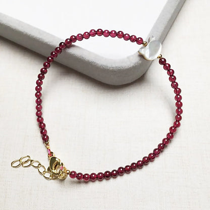 Simple Style Cat Natural Stone Beaded Polishing Shell Bracelets