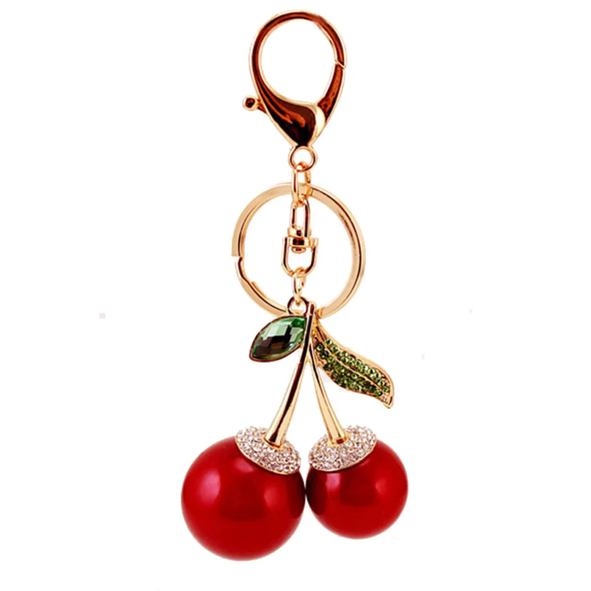 Simple Style Cherry Alloy Inlay Rhinestones Women'S Keychain