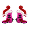 Simple Style Christmas Hat Christmas Socks Boots Beaded Alloy Handmade Women'S Drop Earrings 1 Pair