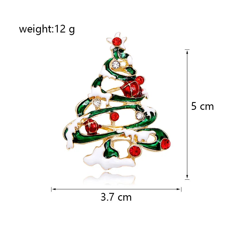 Simple Style Christmas Tree Alloy Inlay Rhinestones Women'S Brooches