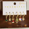 Simple Style Christmas Tree Bell Copper 14k Gold Plated Zircon Drop Earrings In Bulk