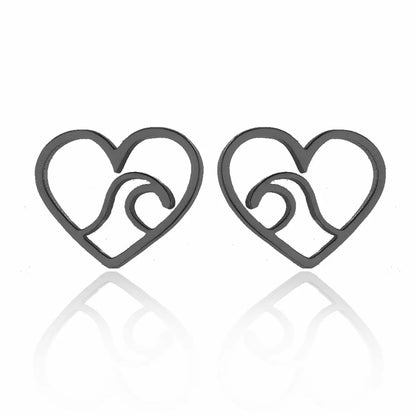 Simple Style Christmas Tree Heart Shape Elk Stainless Steel Plating Hollow Out Ear Studs 1 Pair