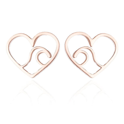 Simple Style Christmas Tree Heart Shape Elk Stainless Steel Plating Hollow Out Ear Studs 1 Pair