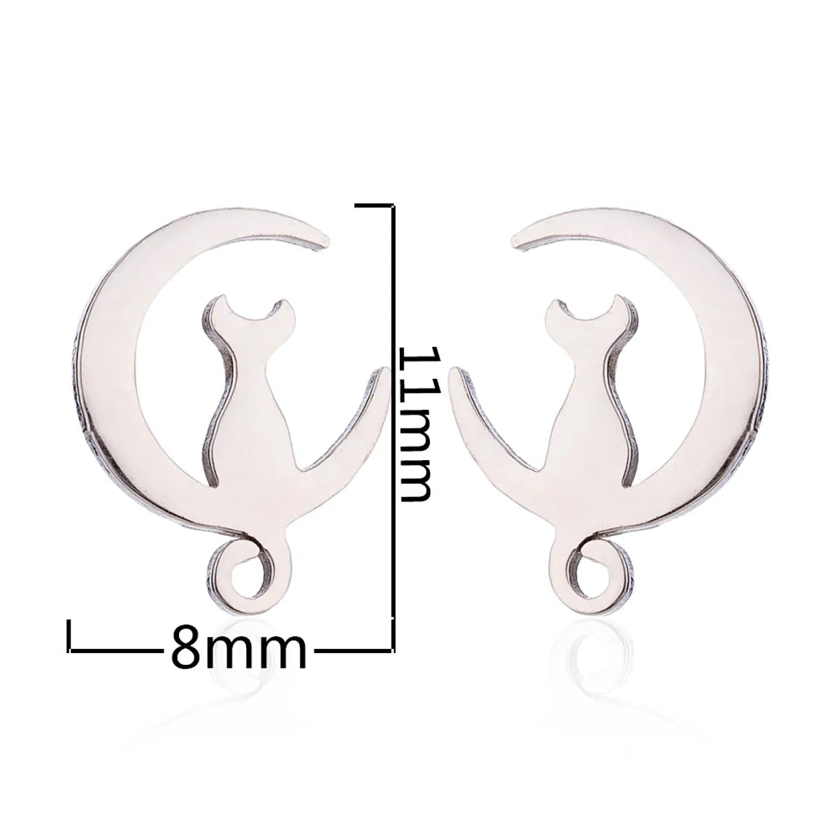 Simple Style Christmas Tree Heart Shape Elk Stainless Steel Plating Hollow Out Ear Studs 1 Pair