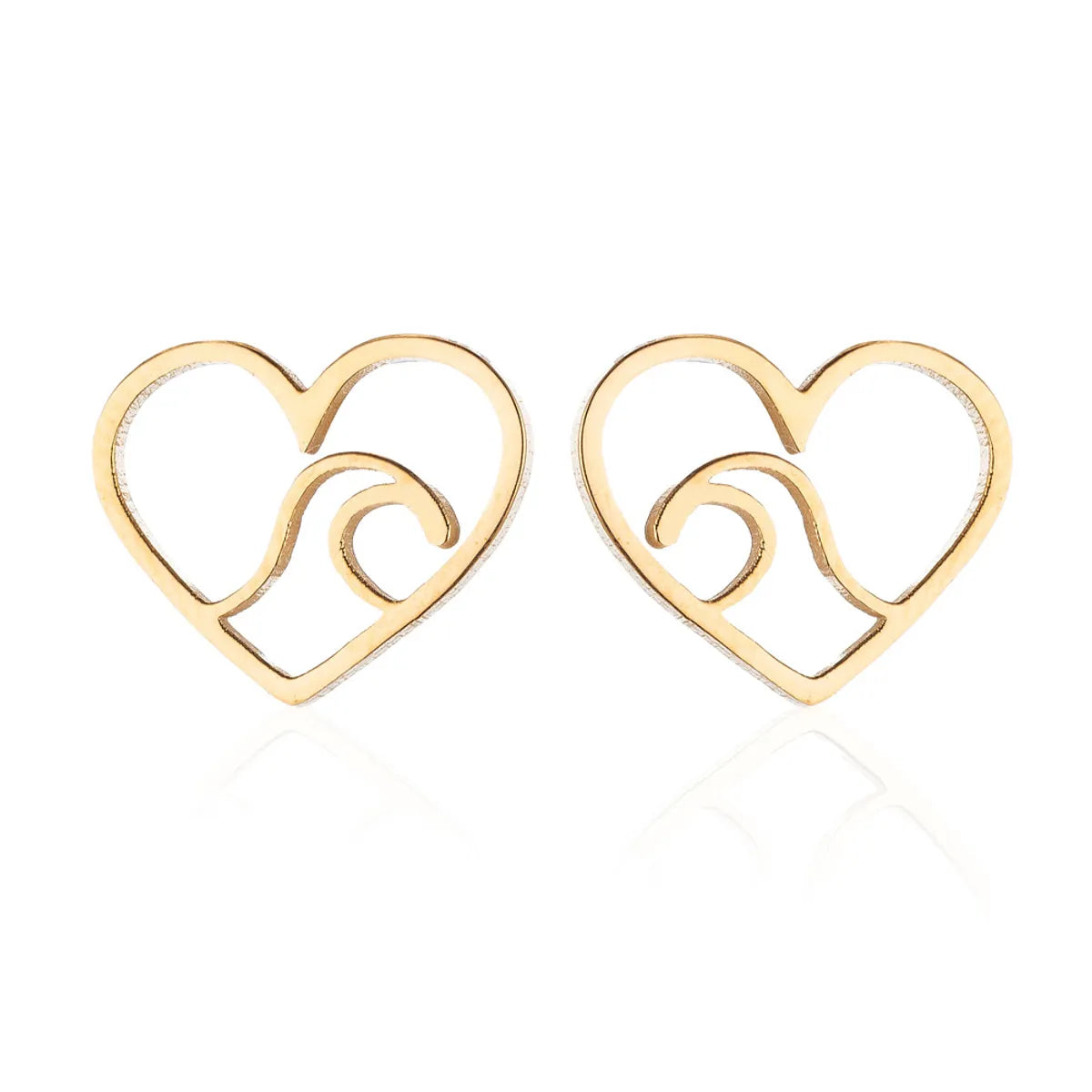 Simple Style Christmas Tree Heart Shape Elk Stainless Steel Plating Hollow Out Ear Studs 1 Pair