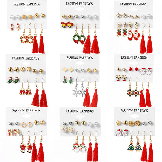 Simple Style Christmas Tree Heart Shape Snowman Alloy Plating Women's Ear Studs 1 Set