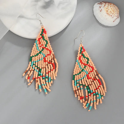 Simple Style Christmas Tree Santa Claus Seed Bead Women's Drop Earrings 1 Pair