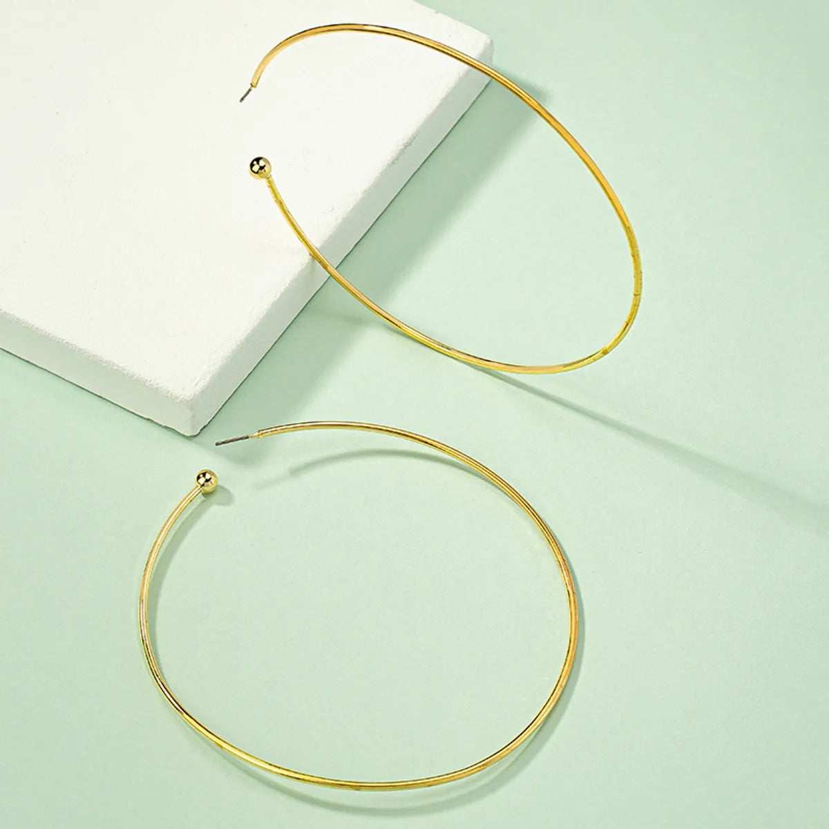 1 Pair Simple Style Circle Plating Alloy Hoop Earrings