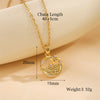 Stainless Steel Titanium Steel 18K Gold Plated Simple Style Plating Inlay Circle Heart Shape Flower Zircon Pendant Necklace
