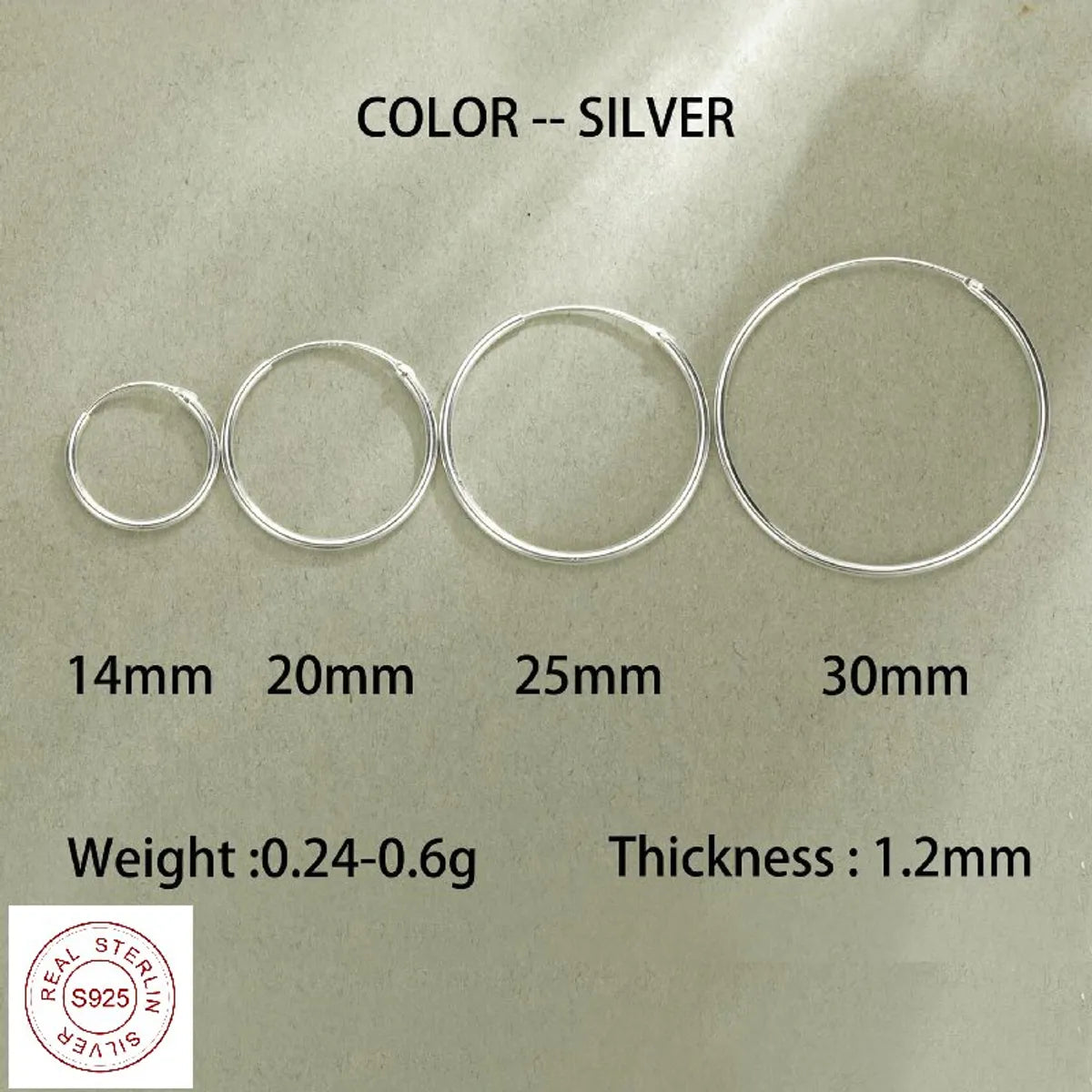 Simple Style Circle Plating Sterling Silver Silver Plated Hoop Earrings