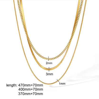 304 Stainless Steel Simple Style Polishing Plating Circle Double Layer Necklaces Necklace