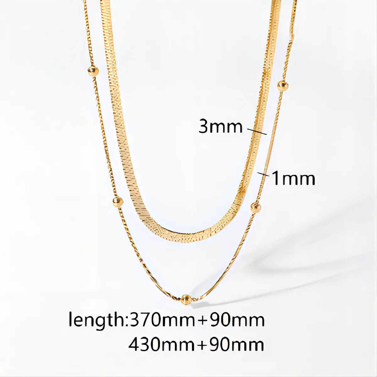 304 Stainless Steel Simple Style Polishing Plating Circle Double Layer Necklaces Necklace