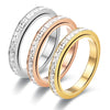 Simple Style Circle Stainless Steel Inlay Zircon Rings