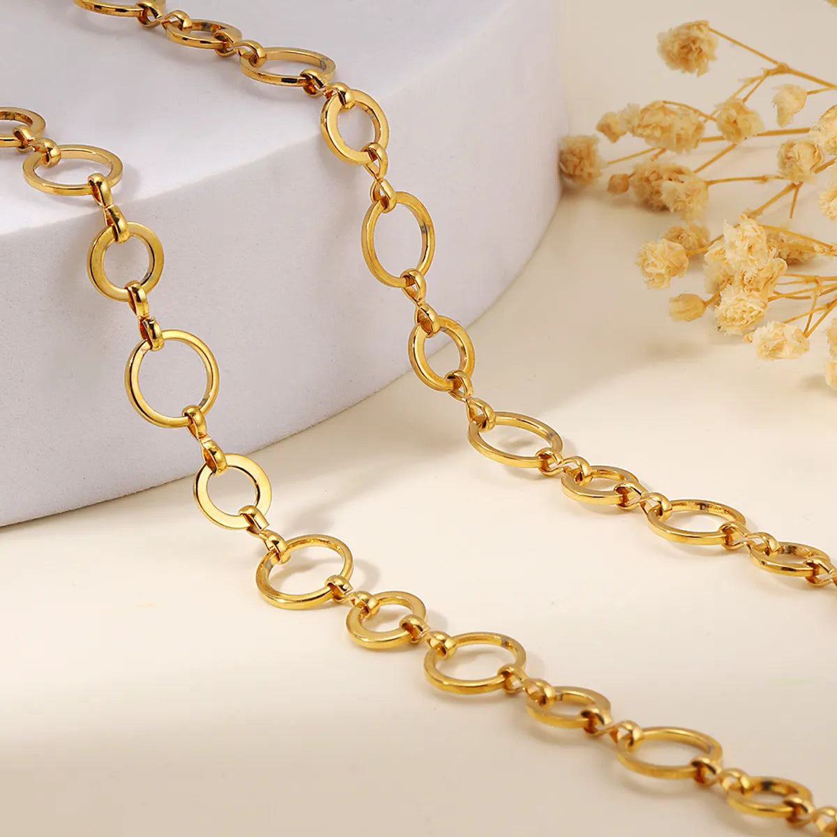 Simple Style Circle Stainless Steel Plating 18k Gold Plated Necklace