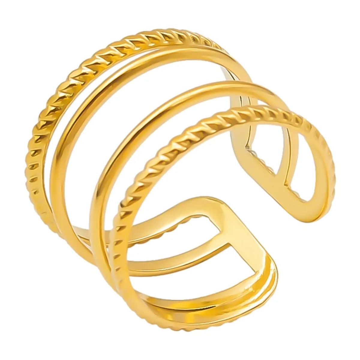 Simple Style Circle Stainless Steel Plating 18k Gold Plated Open Rings