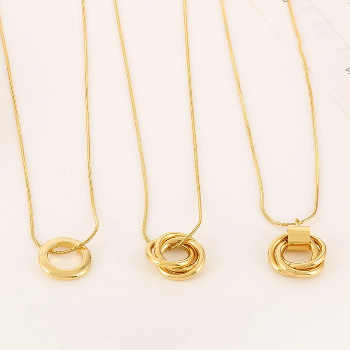 Simple Style Circle Stainless Steel Plating 18k Gold Plated Pendant Necklace