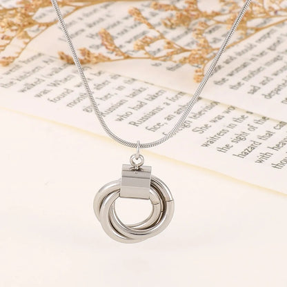 Simple Style Circle Stainless Steel Plating 18k Gold Plated Pendant Necklace