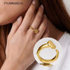 304 Stainless Steel 18K Gold Plated Simple Style Plating Circle Rings