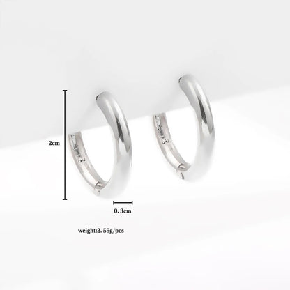 1 Pair Simple Style Circle Plating Stainless Steel Hoop Earrings