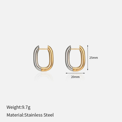 Simple Style Circle Stainless Steel Plating Hoop Earrings 1 Pair