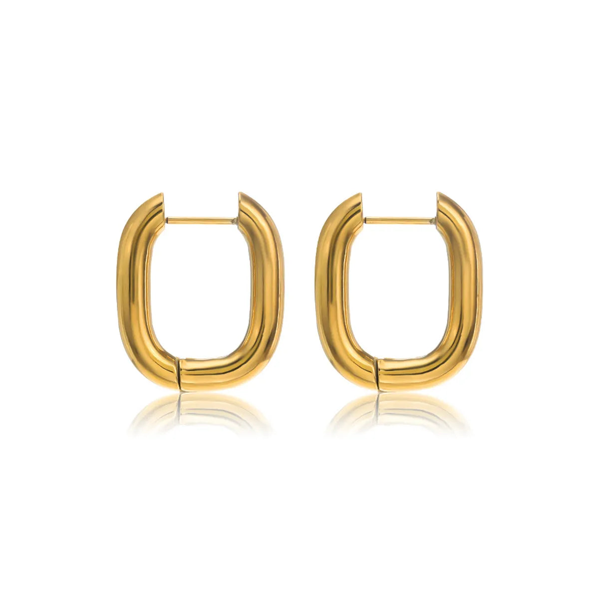 Simple Style Circle Stainless Steel Plating Hoop Earrings 1 Pair