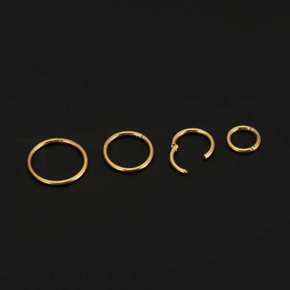 Simple Style Circle Stainless Steel Plating Nose Ring