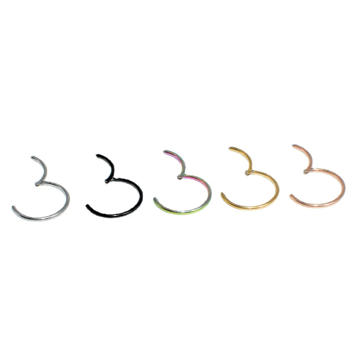 Nose Rings & Studs Simple Style Circle 304 Stainless Steel Plating 18K Gold Plated