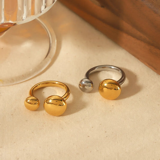 Simple Style Circle Stainless Steel Polishing Plating 18k Gold Plated Open Rings